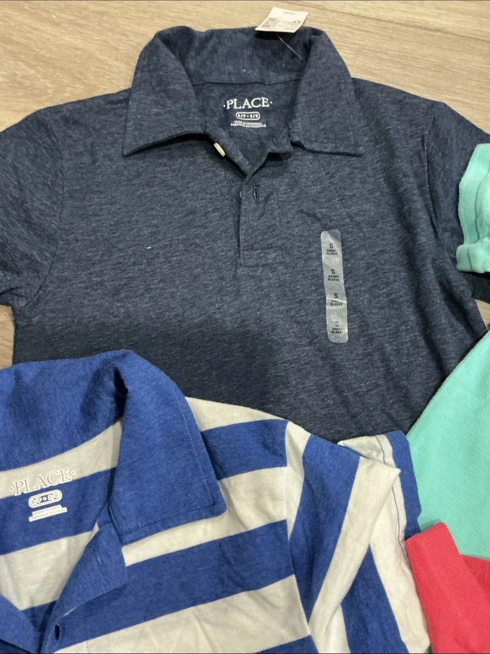 Bundle)The Children's Place Boys' Polo Pack - Navy, Aqua, Blue Stripe, Coral